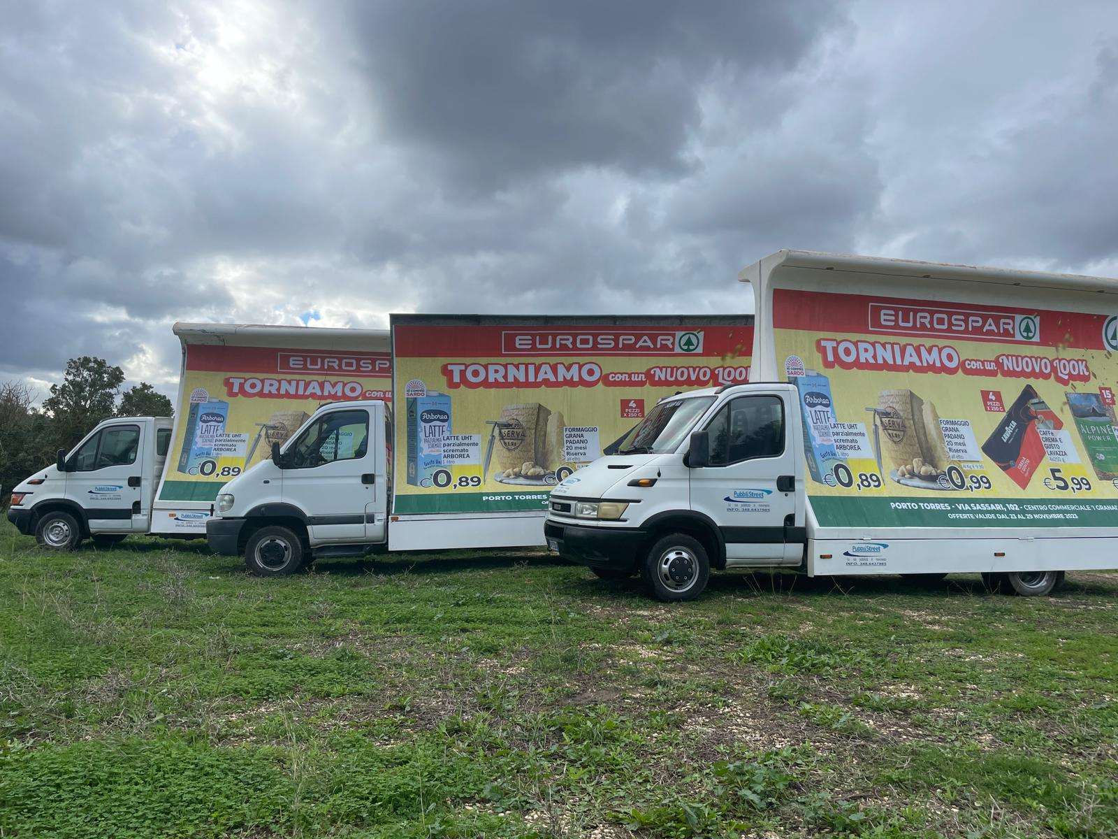 Pubblistreet - Pubblicità dinamica in Sardegna - Camion Vela - Poster Bus - Eurospar